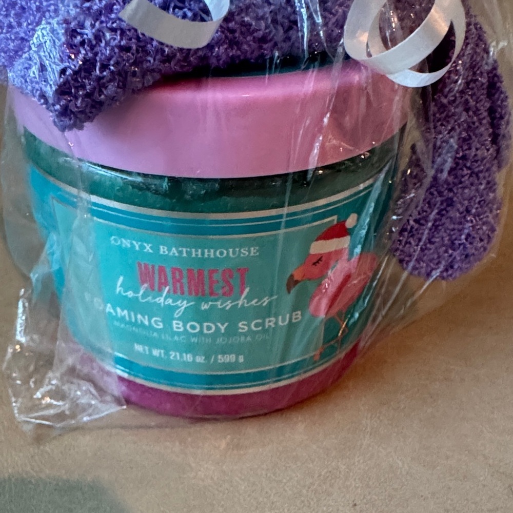 Pink and Purple Foaming Body Scrub